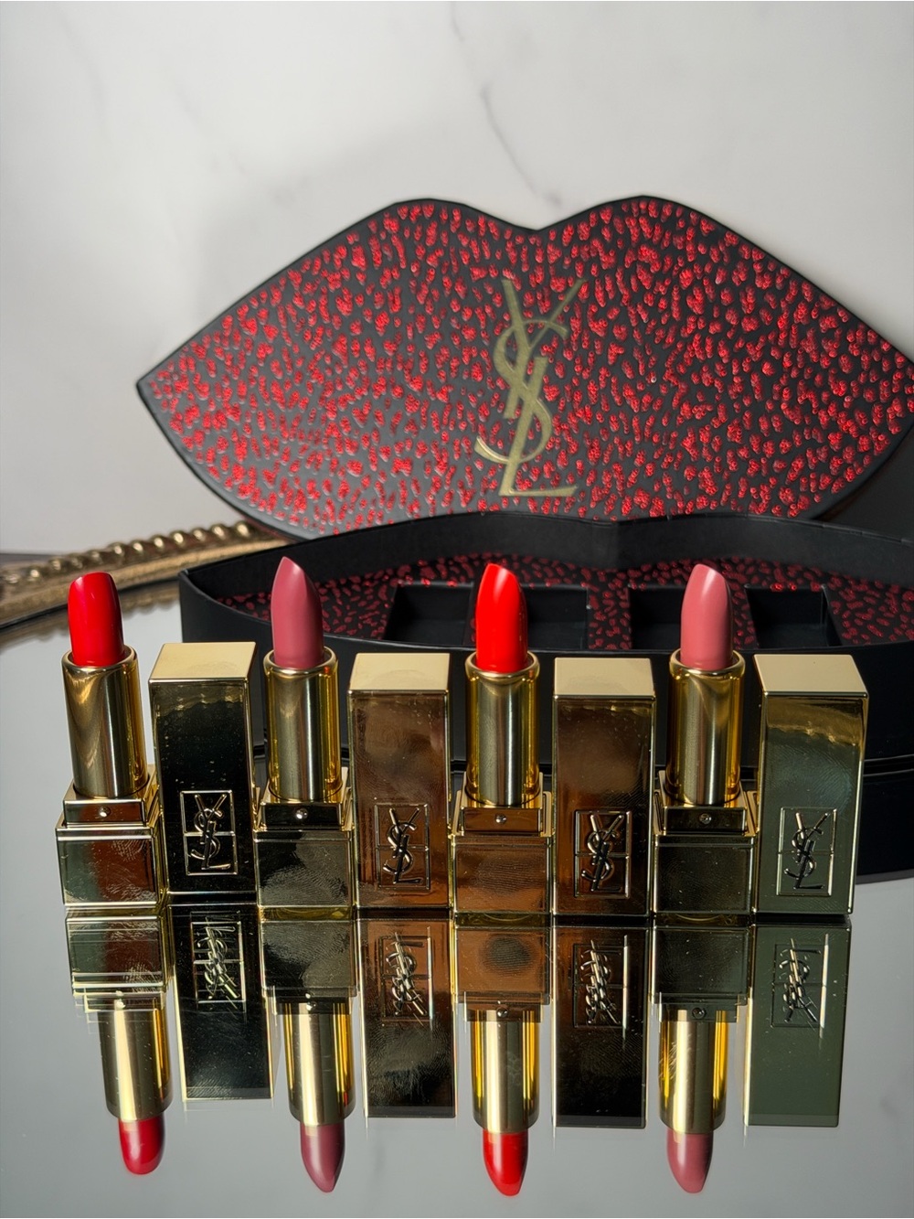 Yves Saint Laurent YSL Mini Rouge Pur Couture Lipstick 4pc Ltd Holiday Gift Set